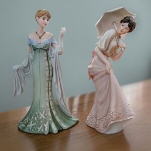 Vintage Home Interiors Porcelain Figurines "Amelia" & "Pearl" Set